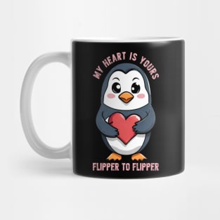 Flipper to Flipper: A Lovestruck Penguin Mug